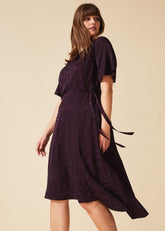 Zahara Jacquard Dress - Blackcurrant
