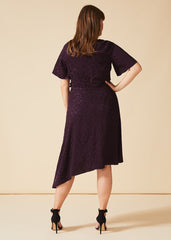 Zahara Jacquard Dress - Blackcurrant