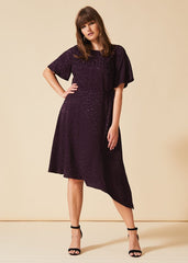Zahara Jacquard Dress - Blackcurrant