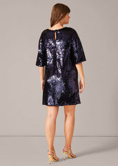 Martha Sequin Tunic Dress - Blue