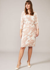 Lana Leaf Print Dress - Ivory/Natural