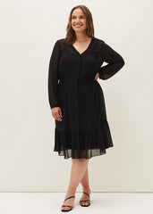 Jamie Peplum Dress - Black