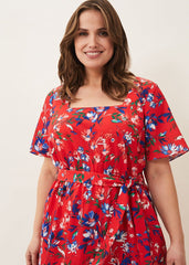 Mila Floral Dress - Red Multi