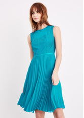 Edythe Pleat Dress - Turquoise