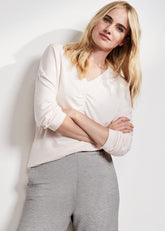 Ruched Front Sweat Top - Soft Pink