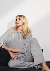 Hooded Sweat Top - Grey Marl