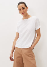 Elspeth Round Neck Top - White