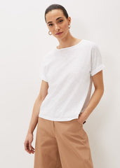 Elspeth Round Neck Top - White