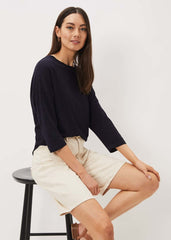 Belle Twist Neck Top - Navy