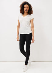 Emera Linen V-Neck Top - Ivory