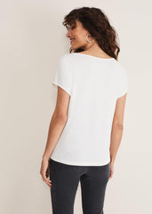 Ulla Placement Burnout Top - Ivory