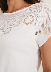 Ulla Placement Burnout Top - Ivory