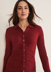 Violla Ruched Top - Red