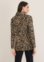 Nerissa Animal Print Snuggle - Camel/Black