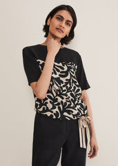 Arie Abstract Top - Stone/Black