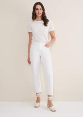 Kinsley Pointelle Jersey Tee - White