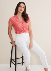 Mylah Burnout Abstract Top - Apricot