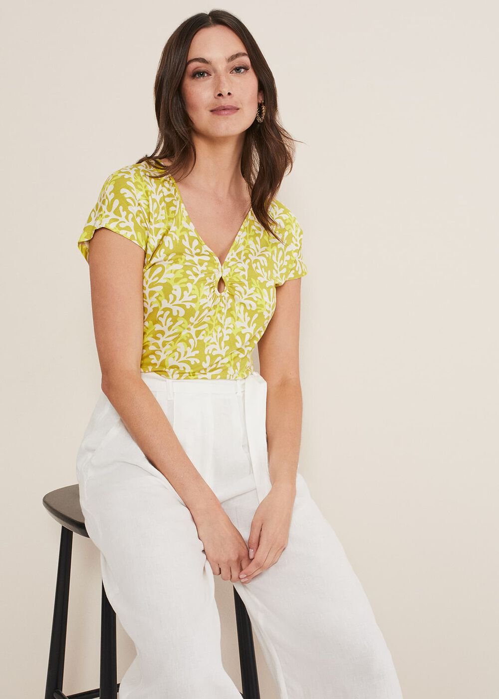 Rena Keyhole Top - Yellow