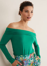Emili Bardot Top - Green