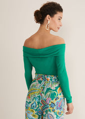 Emili Bardot Top - Green