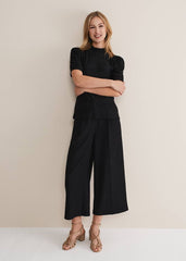 Samiha Textured Top - Black
