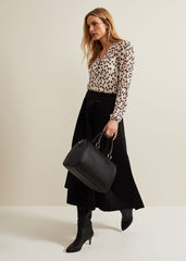 Sophia Spot Textured Mesh Top - Ivory