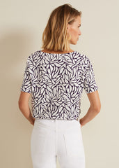 Alice Leaf Print Top - Purple