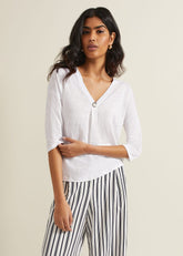 Leah Linen Top - White