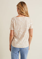 Nia Linear Print Top - Neutral