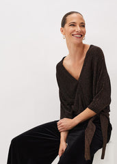 Harper Wrap Knit Top - Bronze