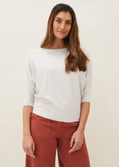 Women's Light Grey Batwing Jumper - Grey