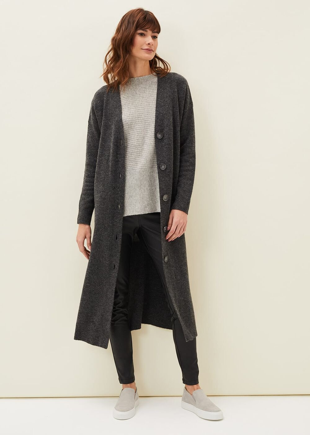 Sybille Maxi Cardigan - Charcoal