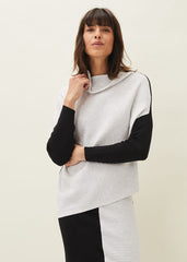 Flo Colourblock Knitted Co-Ord Jumper - Black/Grey