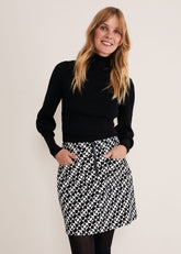 Gwyneth Balloon Sleeve Fine Knit Jumper - Black