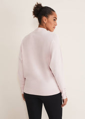 Indigo Button Cuff Easy Knit - Soft Pink