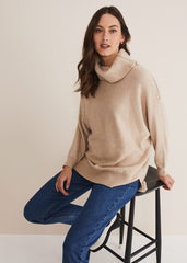 Nola Zip Neck Chunky Relaxed Knit - Oatmeal