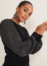 Rosen Disco Sleeve Knit - Black