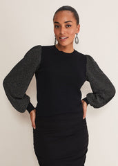 Rosen Disco Sleeve Knit - Black