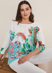 Azalia Paisley Print Knit - Multi-Coloured