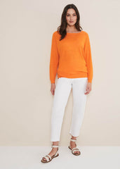 Melina Wrap Hem Knit - Orange