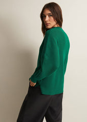 Hannah Green Ribbed Jumper - Green