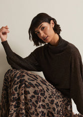 Annalise Lurex Batwing Jumper - Bronze