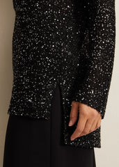 Juanna Sequin Knitted Top - Black