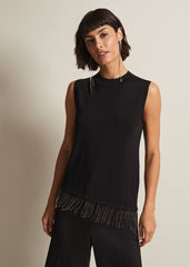 Alara Diamante Sleeveless Top - Black