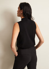 Miley Sleevless Funnel Neck Tank - Black