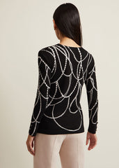 Jaelyn Pearl Print Jumper - Black