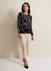 Jaelyn Pearl Print Jumper - Black