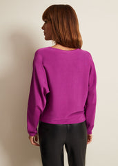Letina Slinky Keyhole Knit Jumper - Purple