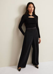 Becki Cut Out Collar Jumper - Black