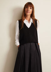 Marianna V Neck Tank - Black